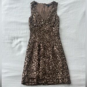 French Connection Rose Gold Sequin Mini Dress | Size 0